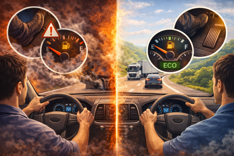 Como o estilo de condução impacta diretamente o consumo de diesel
