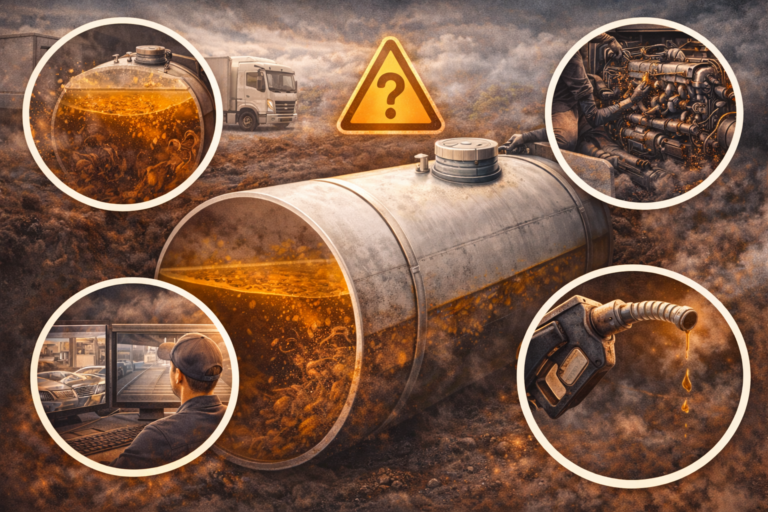 Diesel parado por longos períodos pode gerar borra, contaminação e falhas no sistema de combustível.