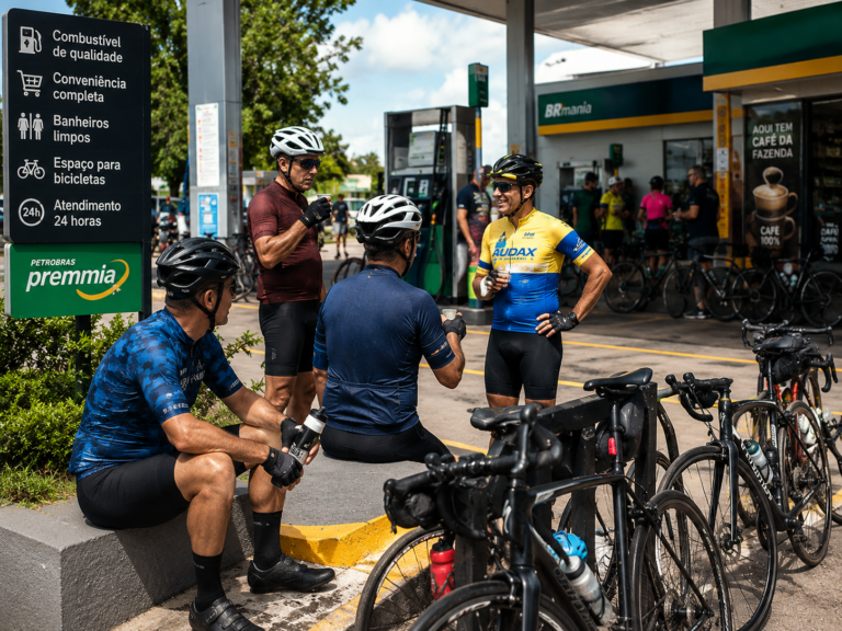 Estrutura, segurança e convivência transformam alguns postos em referência para ciclistas.