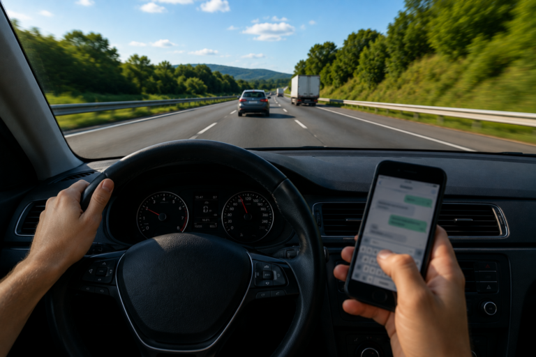 Usar celular ao volante reduz atenção, aumenta o tempo de reação e eleva o risco de acidentes.