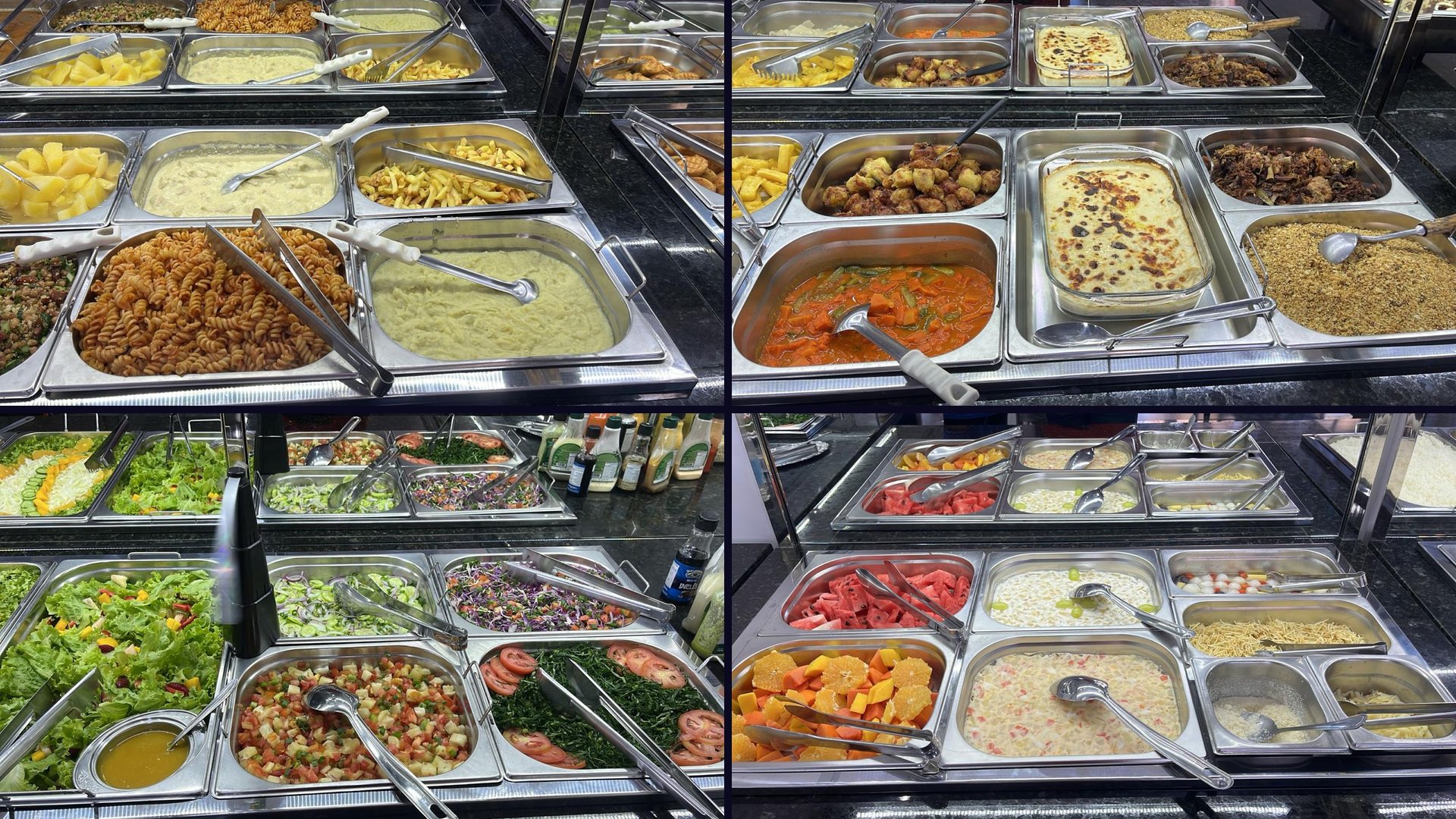 Pratos quentes no buffet